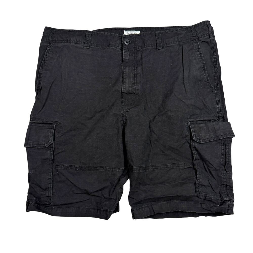 Goodfellow 11" Cargo Shorts Black Regular Fit Midweight Below Knee Mens 42